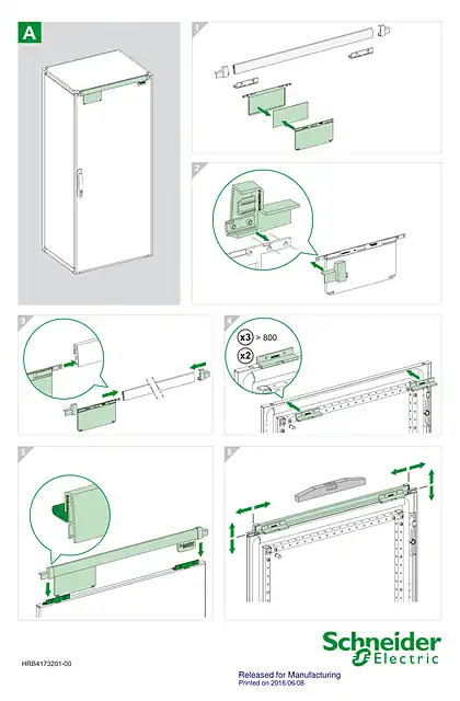 schneider施耐德PanelSeT SFN_SM - Trim plate for 1 or 2 transparent or plain door(s) - Instruction sheet